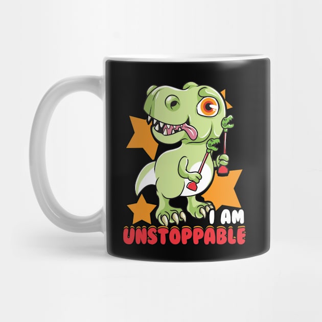 Cute & Funny I Am Unstoppable T-Rex Dinosaur Pun by theperfectpresents